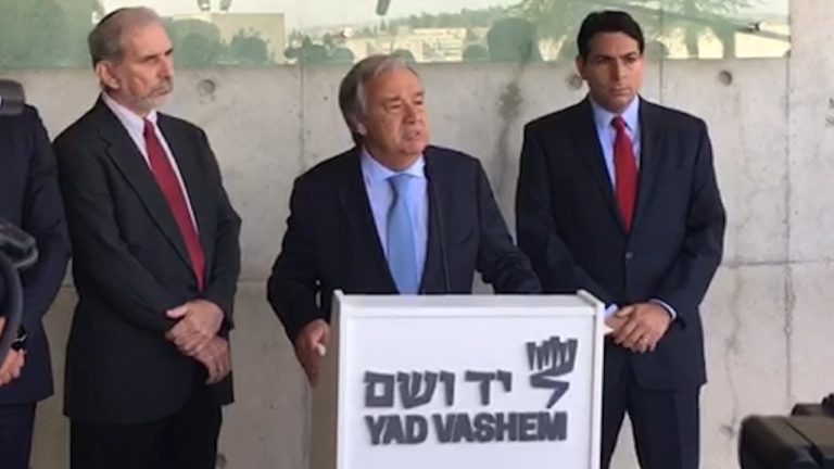In Israel, UN Secretary-General voices commitment to fight anti-Semitism