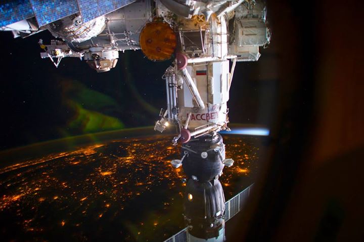 Another awesome shot just in from Paolo Nespoli!Our Soyuz finally docked! 
Photo…