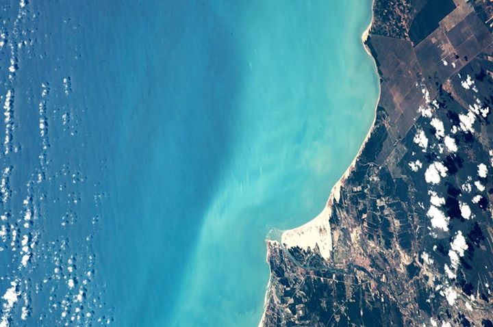 Just in from Paolo Nespoli!The mouth of the river Jaguaribe in #Brazil, just sou…