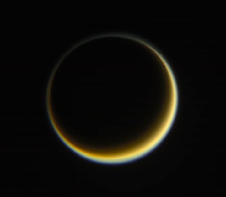 This image of Saturn’s moon  #Titan was taken by the international  #Cassini spa…