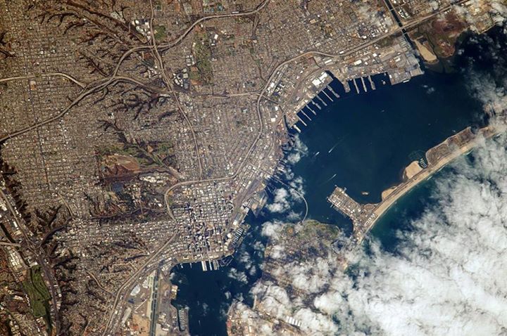 Just in from Paolo Nespoli…A sunny San Diego Bay, the zoo and in the lower lef…