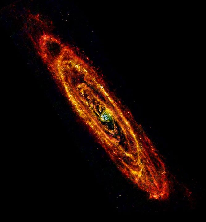 An unusual view of Andromeda, or M31, the nearest galaxy to our own Milky Way. W…