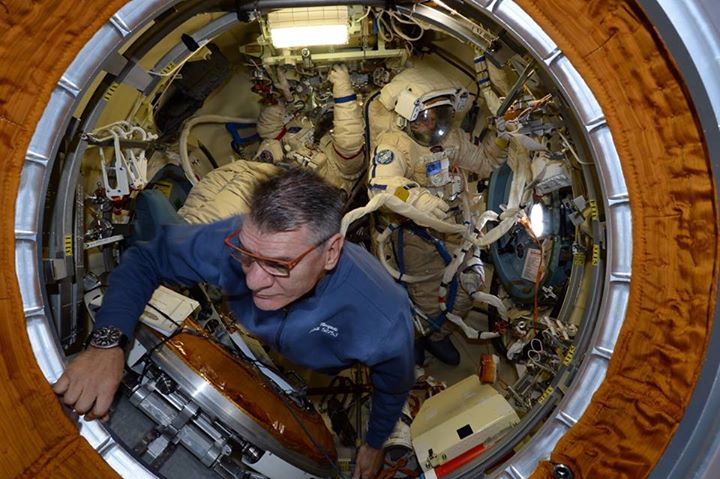 This pic was taken a few days ago as ESA’s Paolo Nespoli helped in preparations …