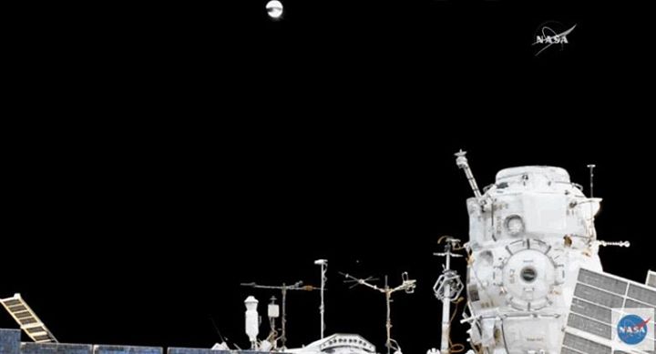 This satellite fading into the distance of space was deployed during a spacewalk…