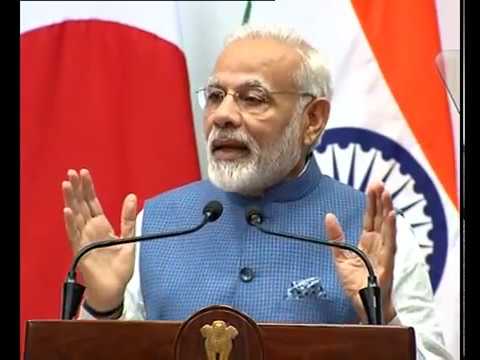 PM Modi addressing on India Japan Annual Summit 2017
