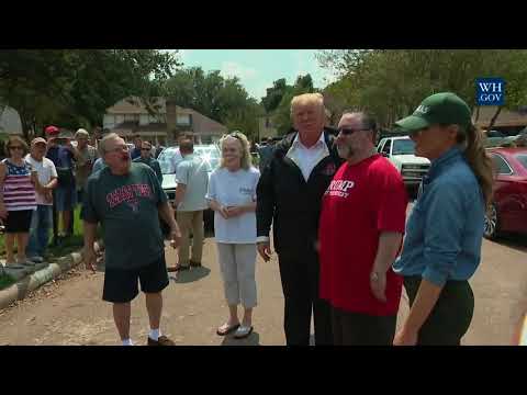 President Trump and the First Lady Stop and Talk to Individuals Impacted by Hurricane Harvey