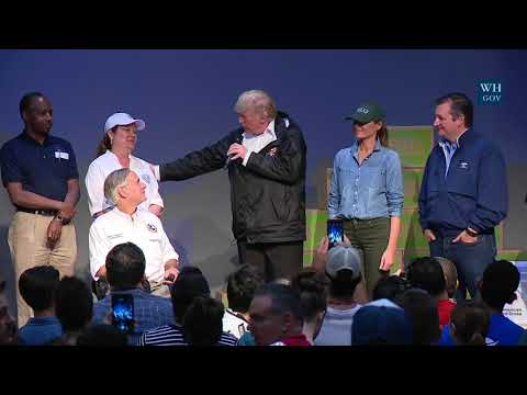 President Trump and The First Lady Participate in a Visit at Hurricane Harvey Relief Center