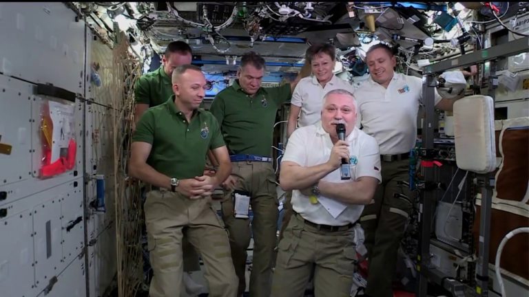 Change of Command aboard the Space Station