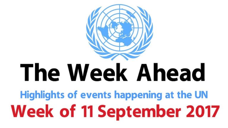 The Week Ahead – starting 11 September 2017