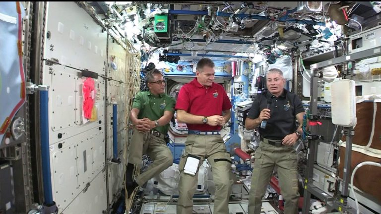 Space Station Crew Members Discuss Life in Space with the Media
