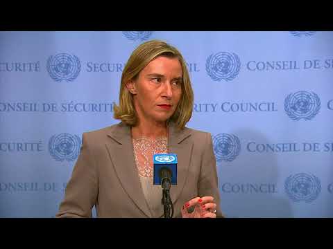 Mogherini speaks to the press after EU3/E3+ and Iran Ministerial Meeti…