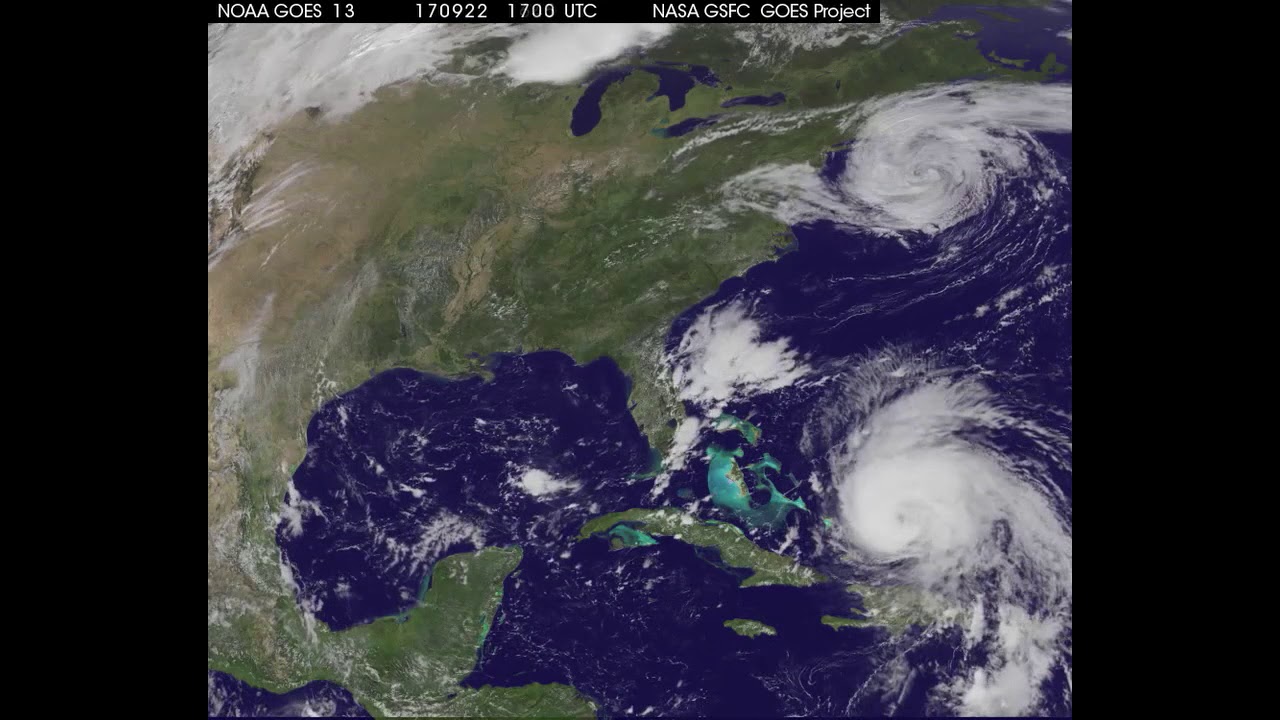Satellite Animation Shows Hurricane Maria and Post Tropical Storm Jose