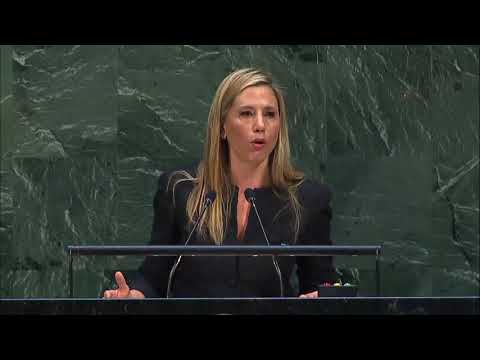 Mira Sorvino (UNODC Goodwill Ambassador) at High-Level meeting of the GA on Trafficking in Persons