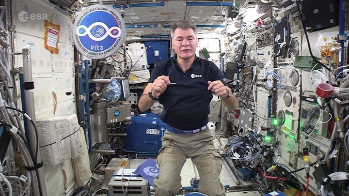A greeting from the International Space Station by ESA astronaut Paolo Nespoli a…