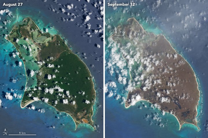 Satellite images of Caribbean islands before they were hit b…