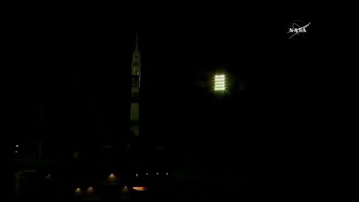 LIFTOFF! NASA astronauts Mark Vande Hei, Joe Acaba and Russi…