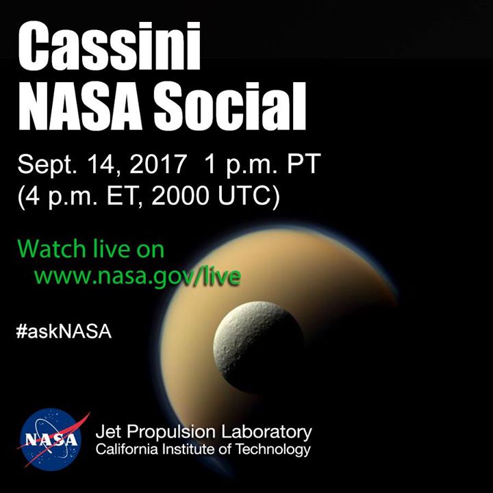 We’ll be live with Cassini spacecraft experts at 4 p.m. EDT …