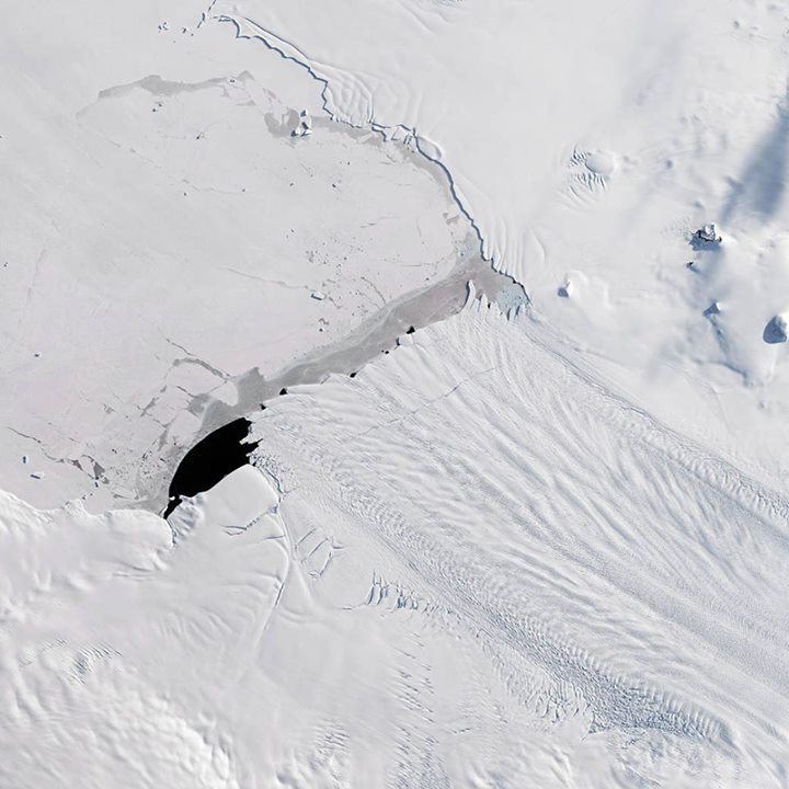 A new iceberg split off from Pine Island Glacier—one of the …