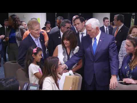 Vice President Pence Visits with Puerto Rican Families in Florida