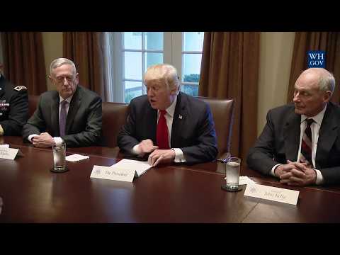 President Trump Participates in a Briefing with Senior Military Leaders