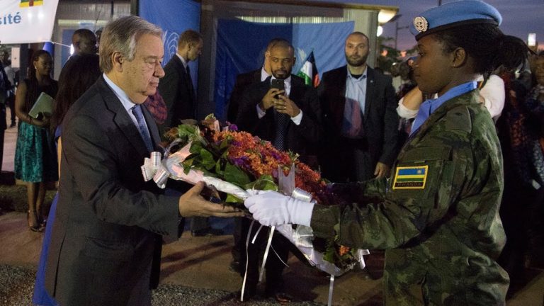 Wreath laying for fallen peacekeepers in the Central African Republic (CAR)