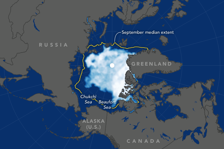 Every year, the cap of sea ice on the Arctic Ocean melts and…