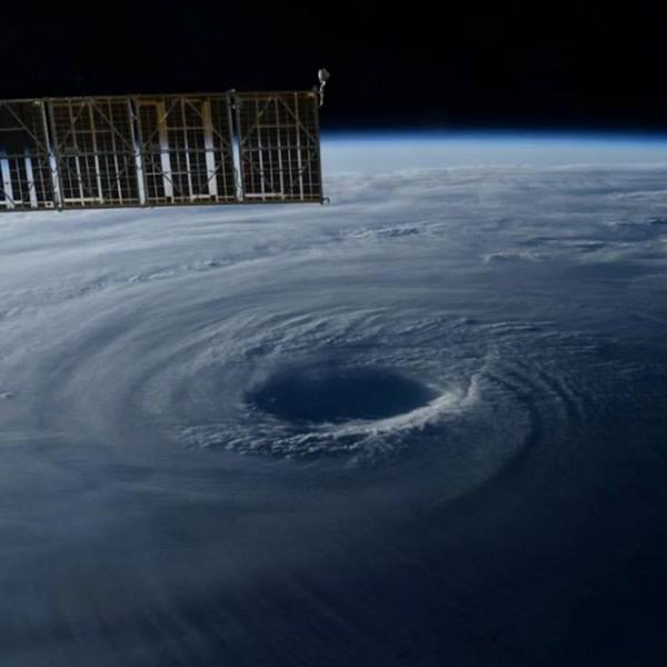 Typhoon Lan headed towards Japan as seen from our Cupola windows. Stay Safe! #VI…