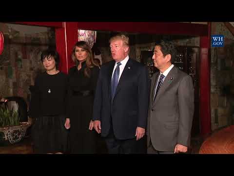 President Trump and The First Lady Have Dinner with Prime Minster Abe and Mrs. Akie Abe