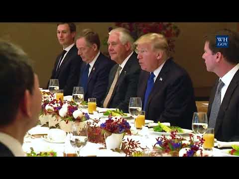President Trump Participates in a Working Lunch with Prime Minister Shinzo Abe of Japan