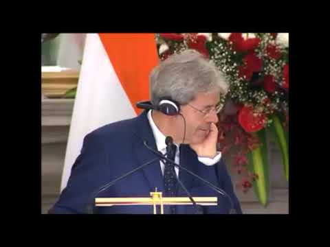 PM Modi and Paolo Gentiloni PM of Italy at Joint Press Statement