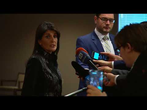 Nikki R. Haley (USA) on the situation in the Middle East – Media Stakeout  (16 November 2017)