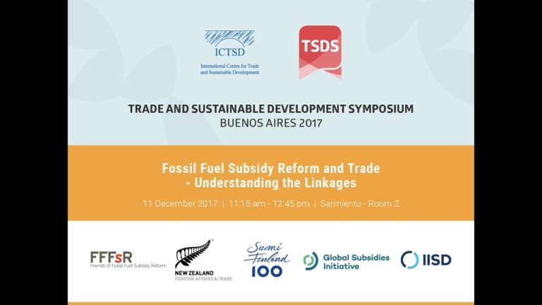 Fossil Fuel Subsidy Reform and Trade – Understanding the Linkages