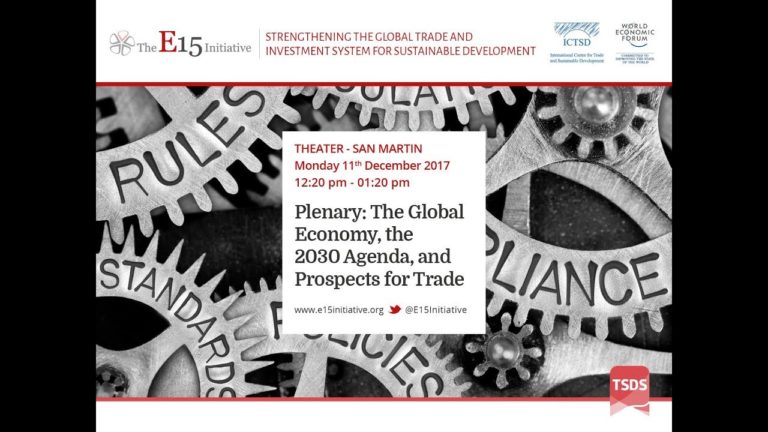 Plenary: The Global Economy, the 2030 Agenda, and Prospects for Trade