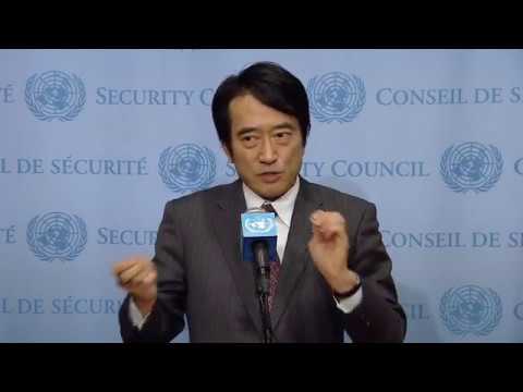 Yasuhisa Kawamura (Japan) on UNMIL – Security Council Media Stakeout (13 December 2017)