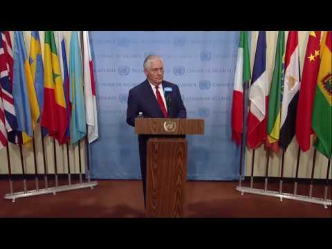 Rex Tillerson on Non-Proliferation/DPRK – Media Stakeout (15 December 2017)