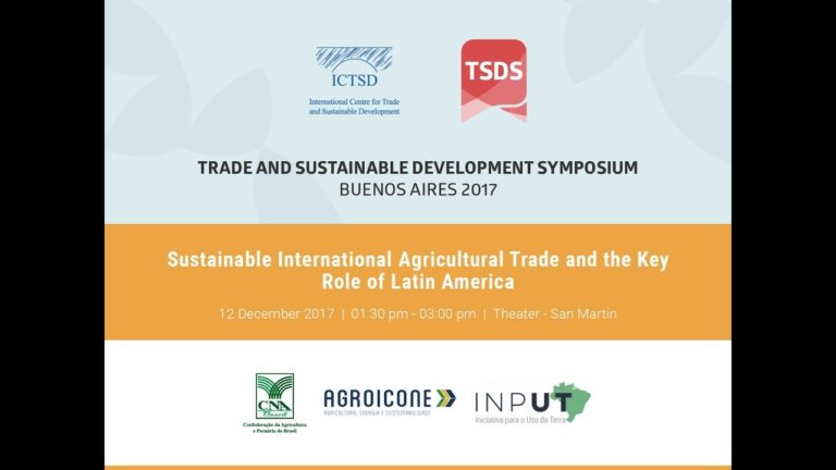 Sustainable International Agricultural Trade and the Key Role of Latin America