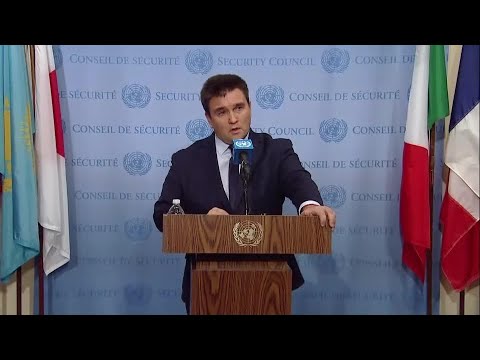 Pavlo Klimkin (Ukraine) on Russia – Security Council Media Stakeout (15 December 2017)