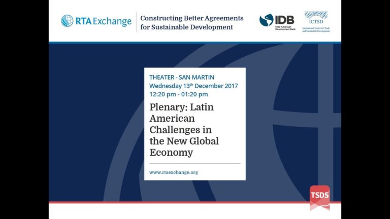 Plenary: Latin American Challenges in the New Global Economy