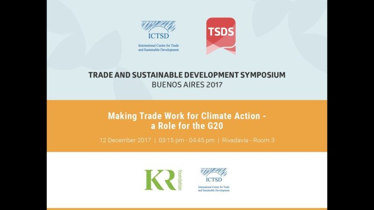 Making Trade Work for Climate Action – a Role for the G20