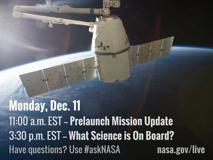 We’re launching almost 4,800 pounds of research, supplies an…