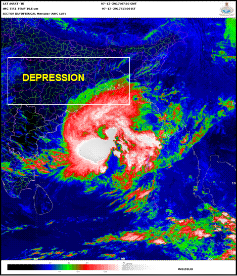 Depression over Southeast Bay of Bengal (1415 Hours)