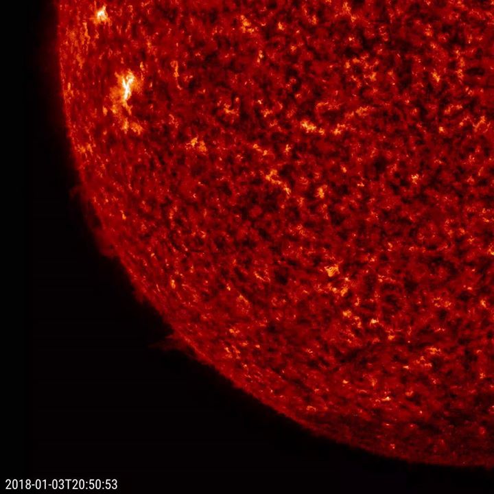 See that small prominence twisting and turning over the Sun’…