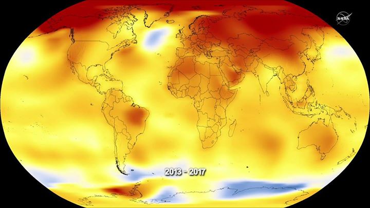 Earth’s global surface temperatures in 2017 ranked as the se…