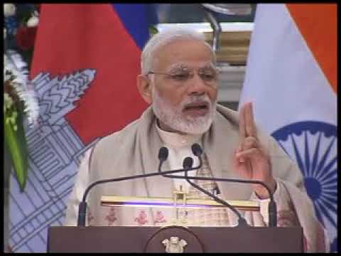 PM Modi & PM of Cambodia Hun Sen at a Joint Press Statement