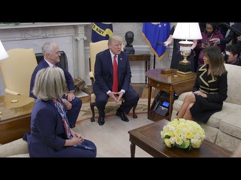 President Trump and First Lady Melania Trump Welcome PM Turnbull and Mrs. Turnbull