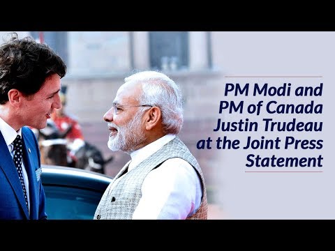 PM Modi and PM of Canada Justin Trudeau at the Joint Press Meet