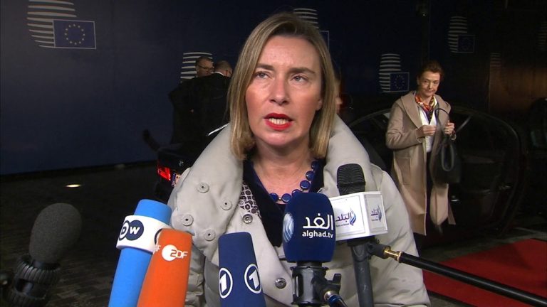 Foreign Affairs Council doorstep by Federica Mogherini