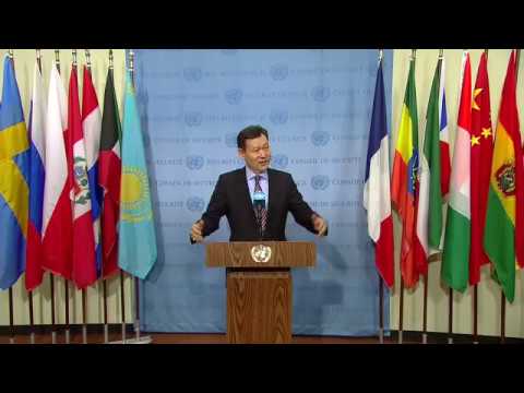 Kairat Umarov (Kazakhstan) on UNRCCA – Security Council Media Stakeout (10 January 2018)