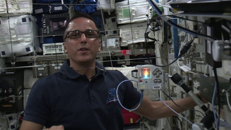 Joe Acaba and Astro Pi anniversary greeting for Columbus