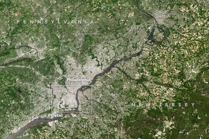 A view from space of “The City of Brotherly Love,” “The Birt…